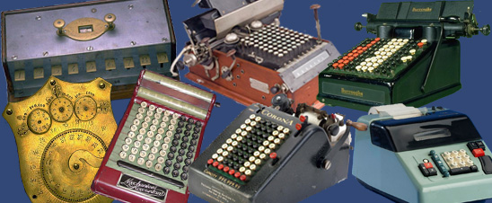 An image displaying several adding machines from the Division of Medicine and Science.