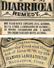 Top: Chamberlain's Colic and Diarrhea Remedy ; Bottom: May's Health Pearls