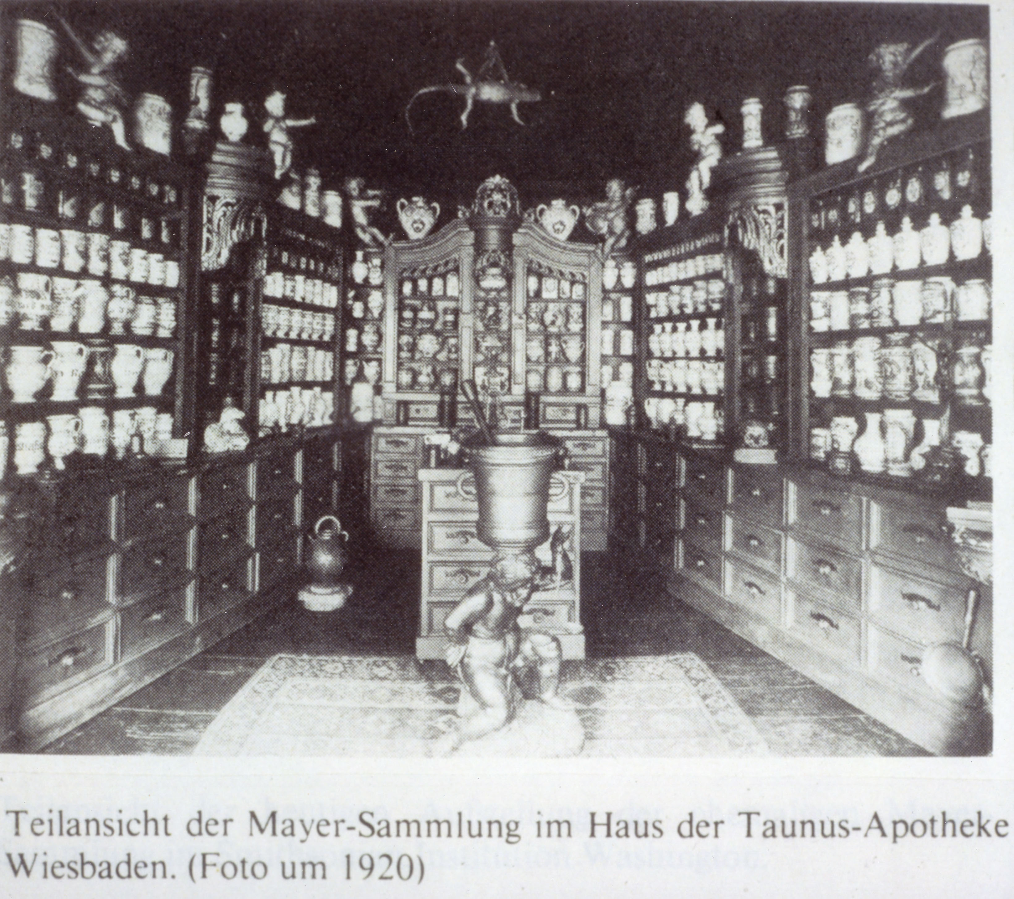 Partial view of the Mayer Collection at the House of Taunus pharmacy Wiesbaden circa 1920