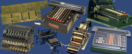 An image featuring several calculating machines from the collection.