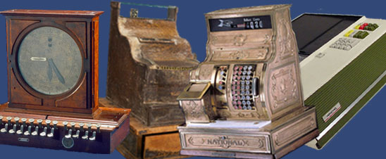 A selection of cash registers exemplifying their technological development from 1878 until 1970.