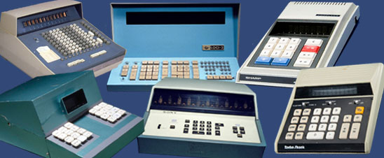 A collection of desktop electronic calculators in the Division of Medicine and Science at the National Museum of American History.