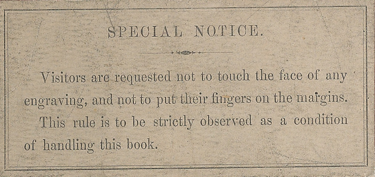 The special notice on the cover of 