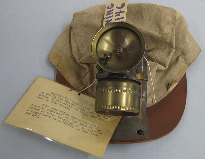 Image of a Soft cap with Carbide Lamp