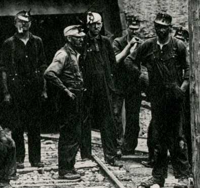 Image of Kentucky Miners wearing Oil-Wick Lamps