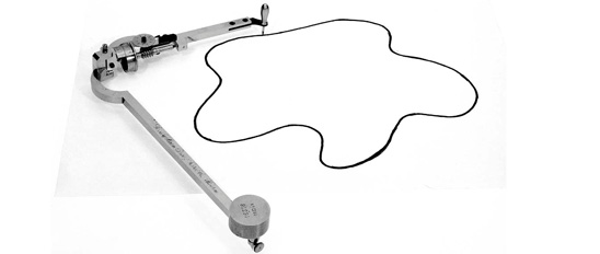 A planimeter with a closed curve.