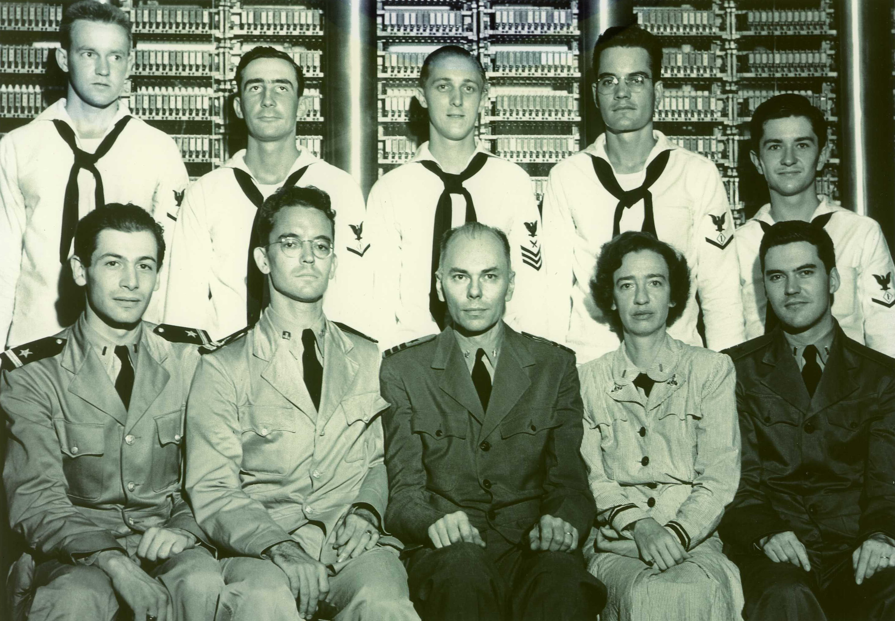 Grace Hopper and Cruft Research Lab colleagues in front of the Mark I during World War II. 