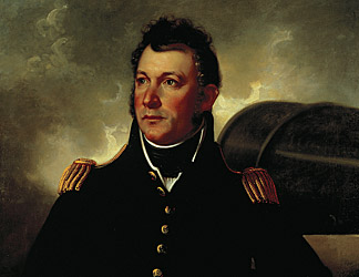 Lieutenant Colonel George Armistead
The commander of Fort McHenry during the 1814 bombardment, Armistead became an instant hero after the battle. Portrait by Rembrandt Peale, 1816. Courtesy of Maryland Historical Society.
