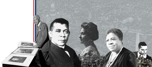 Addison Scurlock, Booker T. Washington, Mary Church Terrell, Mary Bethune, and Charles Drew. Click on image to view more Scurlock notables.