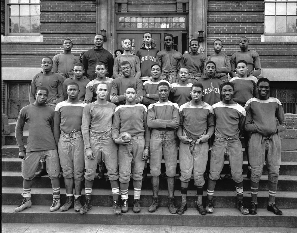 Photo of Cardozo High School football team, 1937.