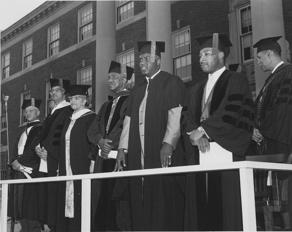 Photo of Jackie Robinson and Martin Luther King at Howard University 