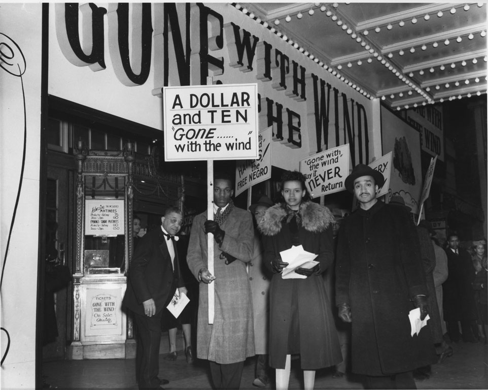 Photo of Late 40's / Early civil rights group picket, 1947 