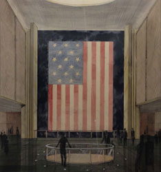 Watercolor of Flag and Pendulum