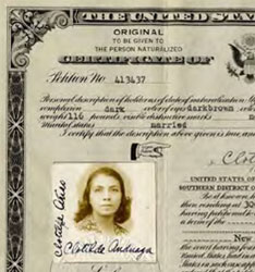 Clotilde Arias’s certificate of naturalization