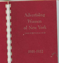 Cover of 'Advertising Women of New York, 1951-1952'