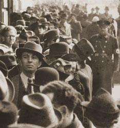 Jews waiting in front of the Polish Embassy in Vienna for entrance visas to Poland after Germany’s annexation of Austria, March or April 1938