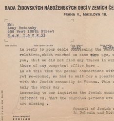 Letter from Council of Jewish Communities to Lony Gottlieb, July 12, 1945