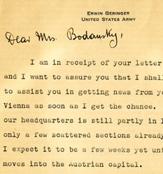 Letter from Sergeant Erwin Geringer to Lony Gottlieb, August 8, 1945