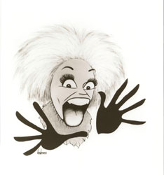 This caricature of Phyllis Diller captures the wild spirit of her comedy.