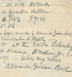 Transcription of sound recording in Alexander Graham Bell’s handwriting (Gift of Alexander Graham Bell)
