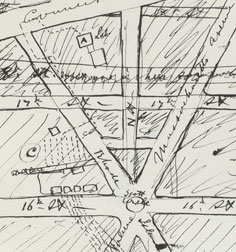 Map of Scott Circle area of Washington, D.C., drawn by Alexander Graham Bell, with the Volta Laboratory building marked with the letter A  (Courtesy of Library of Congress)