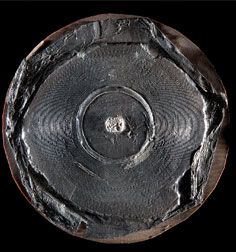 Sound recording, cardboard disc with layers of plaster and foil, made about 1885 (Gift of Alexander Graham Bell)