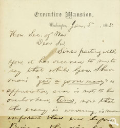 Abraham Lincoln to Edwin Stanton, January 5, 1865