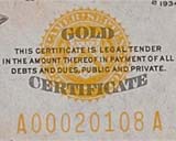 $100,000 U.S. Gold Certificate