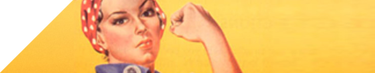 Poster of Rosie the riveter.