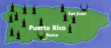 Map of the Puerto Rico.