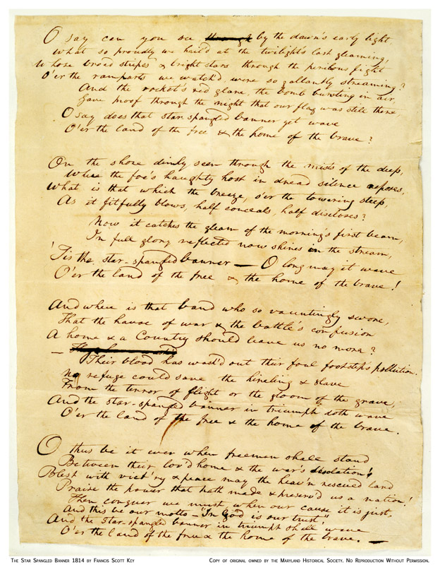 american national anthem lyrics in cursive