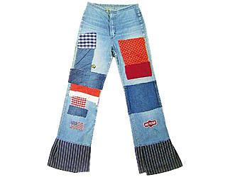 Jeans with flag patch